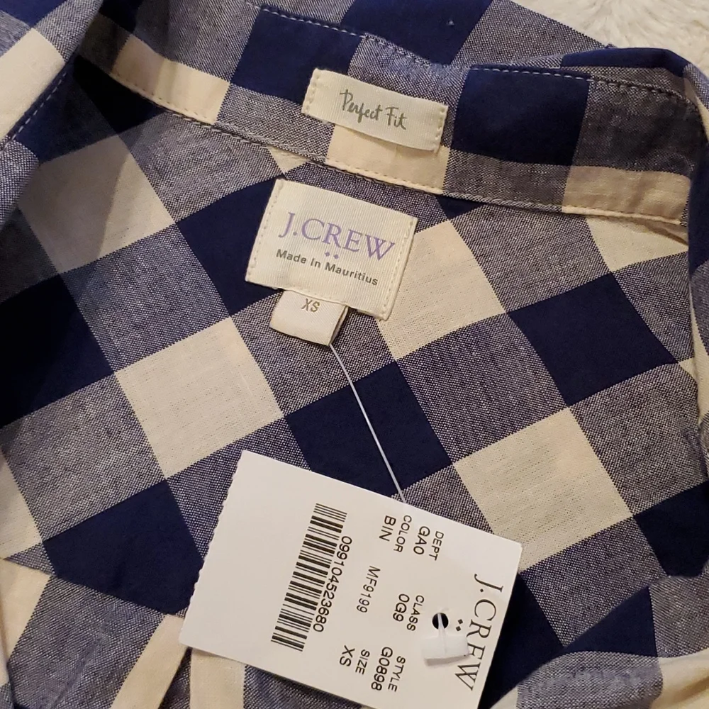 NWT J. Crew perfect fit plaid button down shirt
